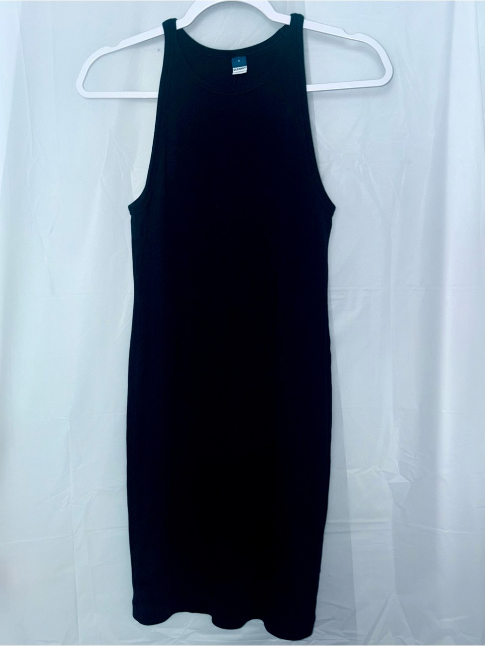 Old Navy black sleeveless racerback stretch ribbed-knit dress M